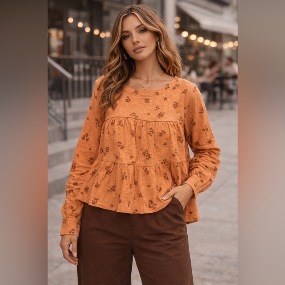 Sonoma Tops - Sonoma Orange Floral Blouse